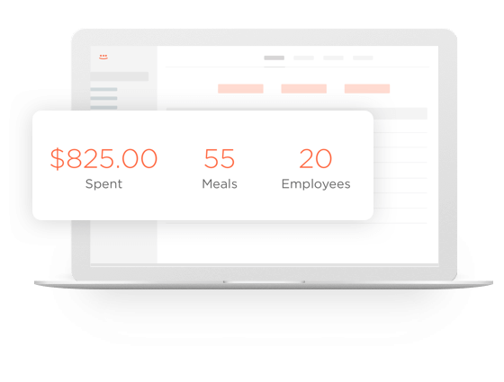 Part of the corporate dashboard interface — Treat your team to great restaurants